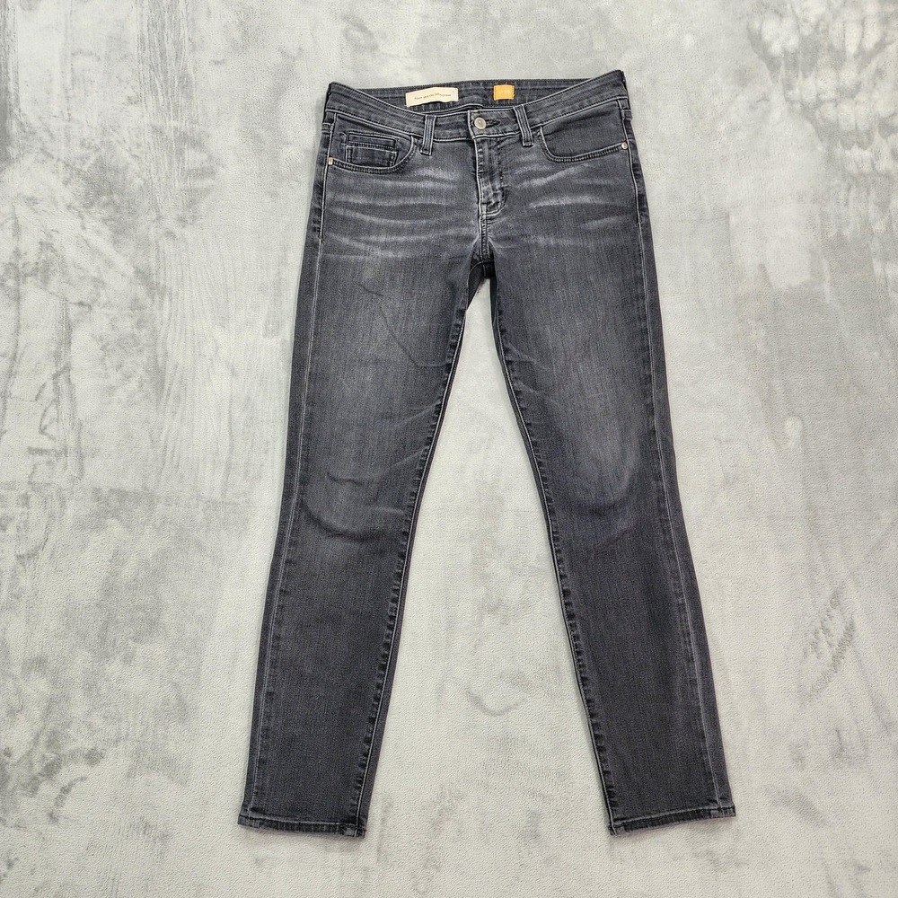 Pilcro And The Letterpress Jeans Womens 28 Gray Low Rise Skinny Stretch Denim